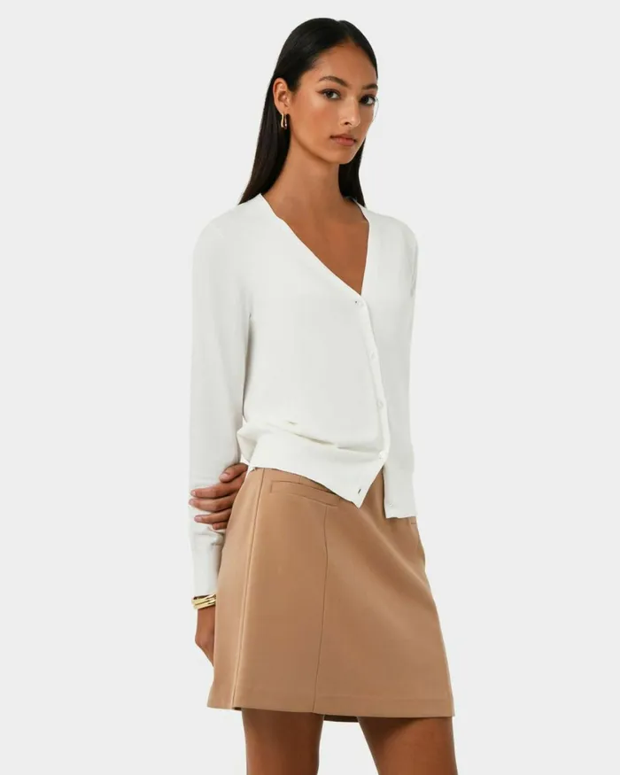 Forcast Nicolette Vneck Knit Cardigan Rubyoatmealbaby Pinkcoral Creamboneivorymintdark Navyblack Women TShirts and Tops