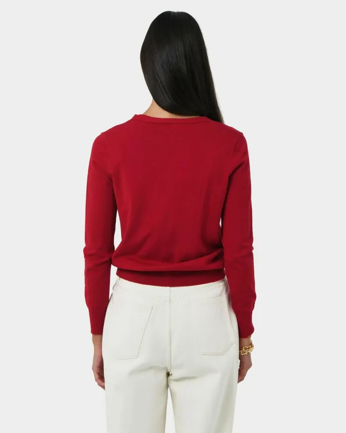 Forcast Nicolette Vneck Knit Cardigan Sky Bluerubyoatmealboneivorymintdark Navyblack Women Long Sleeve Tops