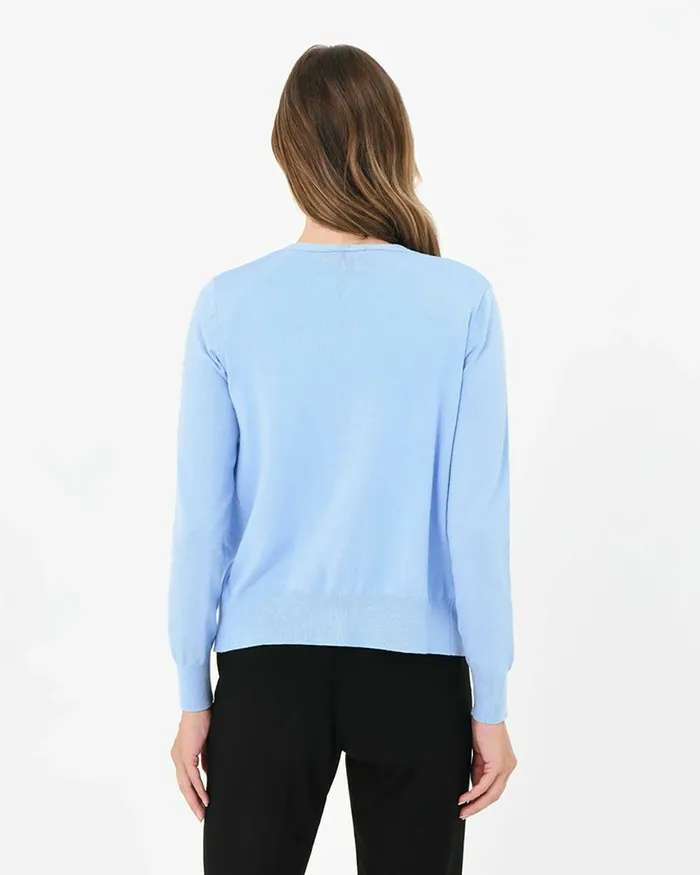 Forcast Nicolette Vneck Knit Cardigan Sky Bluerubyoatmealboneivorymintdark Navyblack Women Long Sleeve Tops