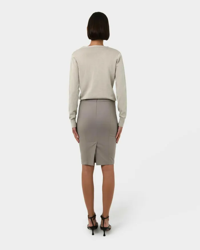 Forcast Nicolette Vneck Knit Cardigan Sky Bluerubyoatmealboneivorymintdark Navyblack Women Long Sleeve Tops