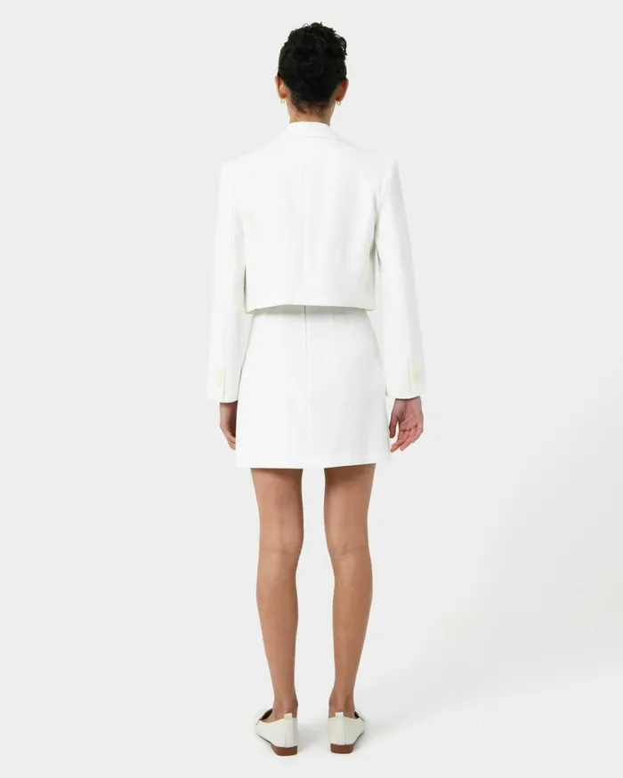 Forcast Nikki Cropped Blazer Ivoryblack Women Jackets and Blazers