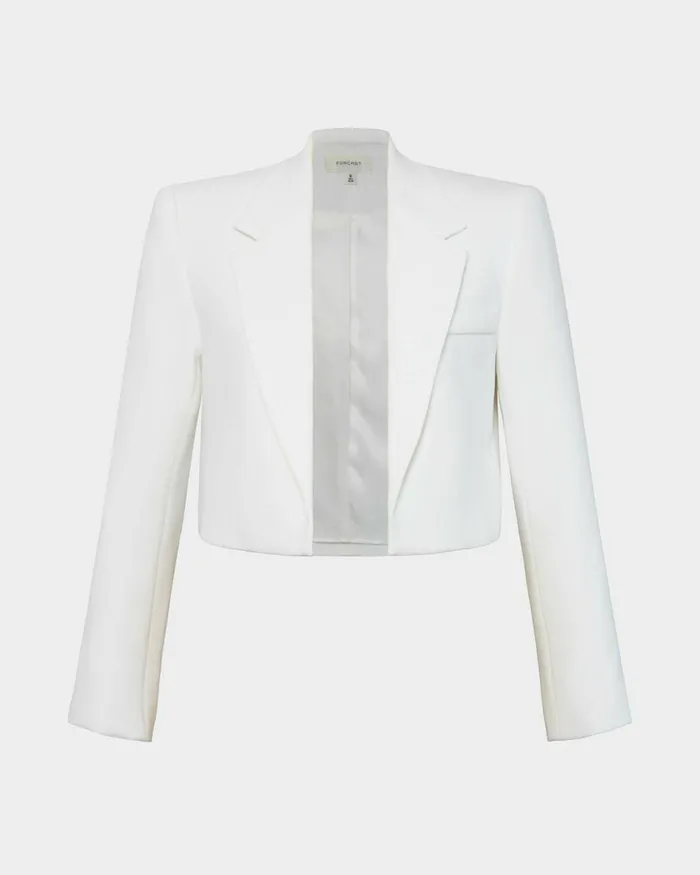 Forcast Nikki Cropped Blazer Ivoryblack Women Jackets and Blazers