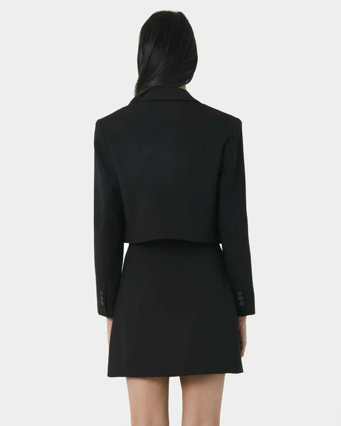 Forcast Nikki Cropped Blazer Ivoryblack Women Jackets and Blazers