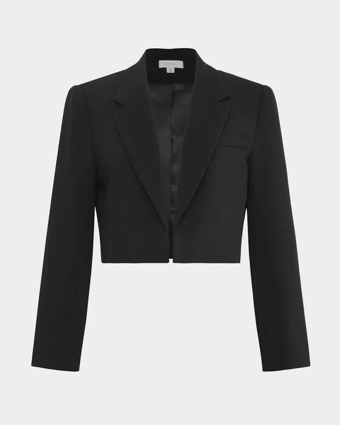 Forcast Nikki Cropped Blazer Ivoryblack Women Jackets and Blazers