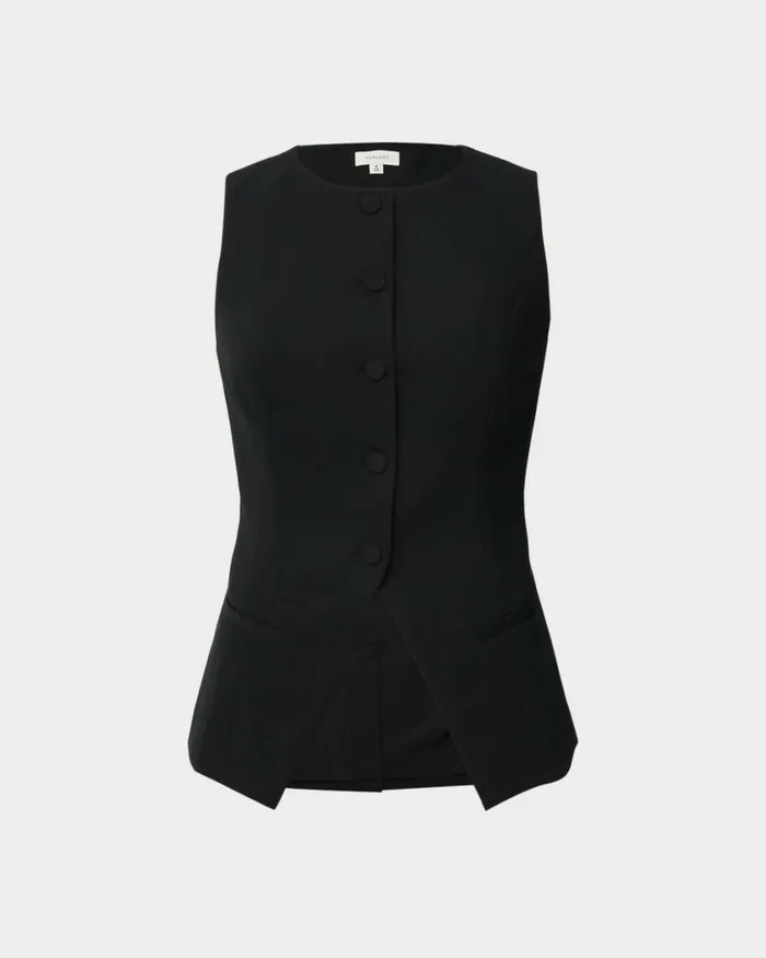 Forcast Nikki Longline Vest Warm Taupeivoryblack Women TShirts and Tops