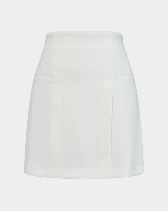 Forcast Nikki Mini Wrap Skirt Warm Taupewhiteblack Women Mini Skirts
