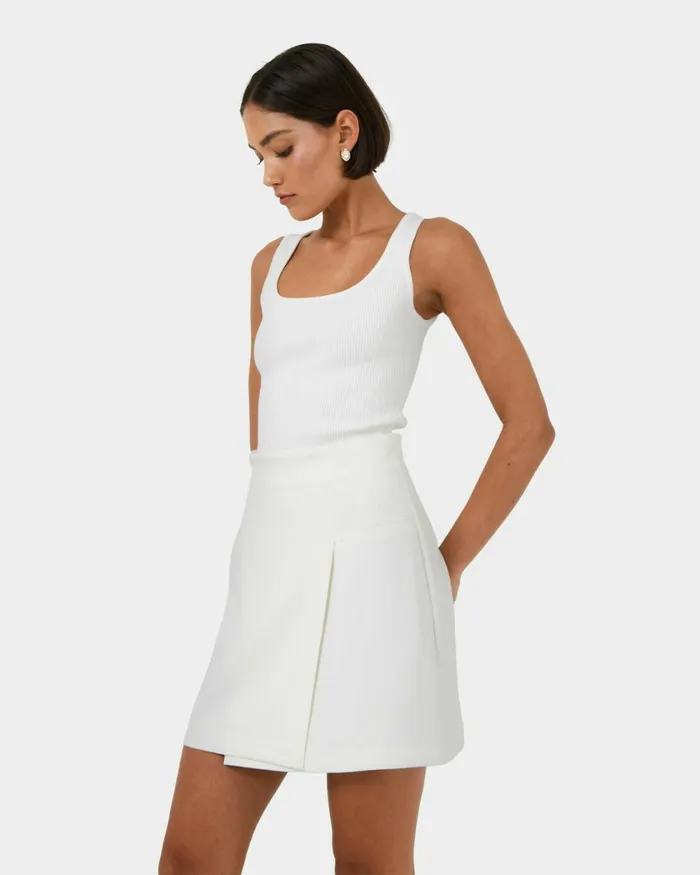 Forcast Nikki Mini Wrap Skirt Warm Taupewhiteblack Women Mini Skirts