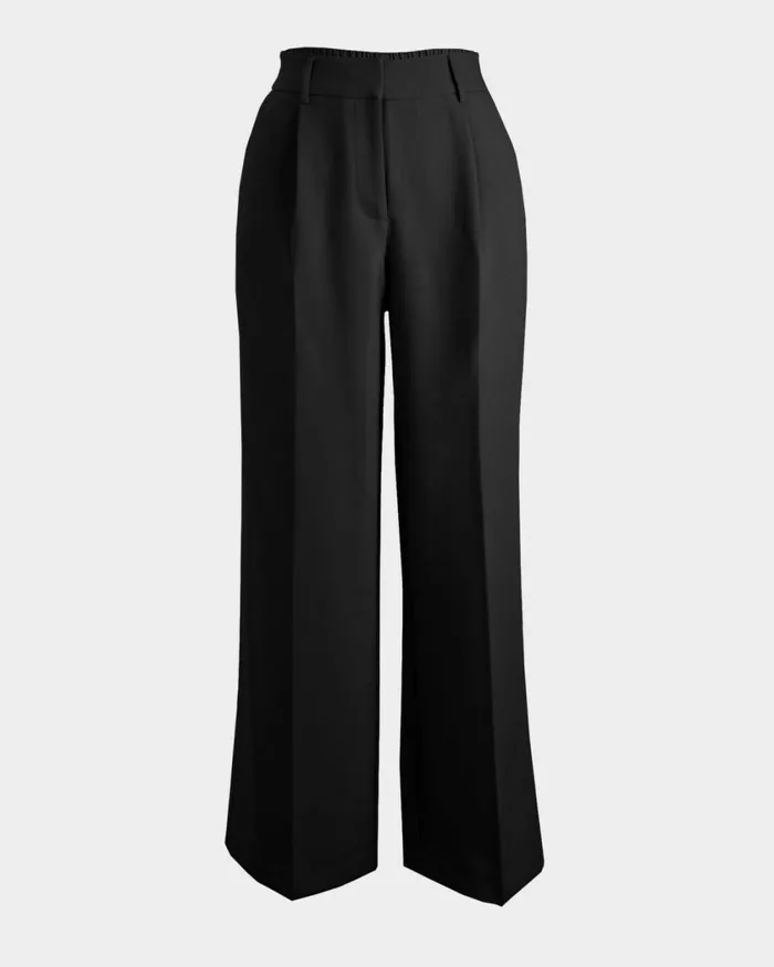 Forcast Nikki Tailored Elastic Pants Warm Taupeivoryblack Women HighWaisted Pants