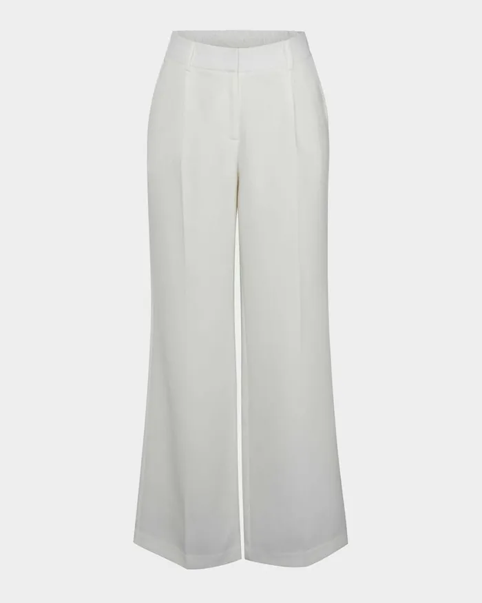 Forcast Nikki Tailored Elastic Pants Warm Taupeivoryblack Women HighWaisted Pants