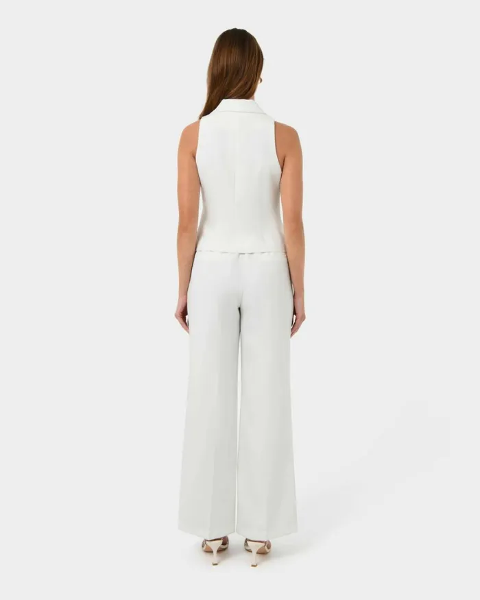 Forcast Nikki Tailored Vest Warm Taupeivoryblack Women TShirts and Tops