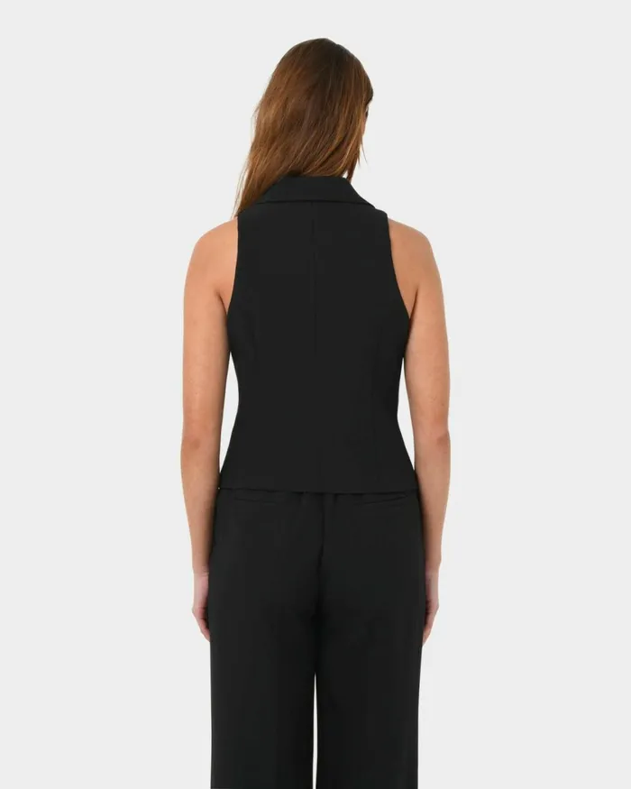 Forcast Nikki Tailored Vest Warm Taupeivoryblack Women TShirts and Tops