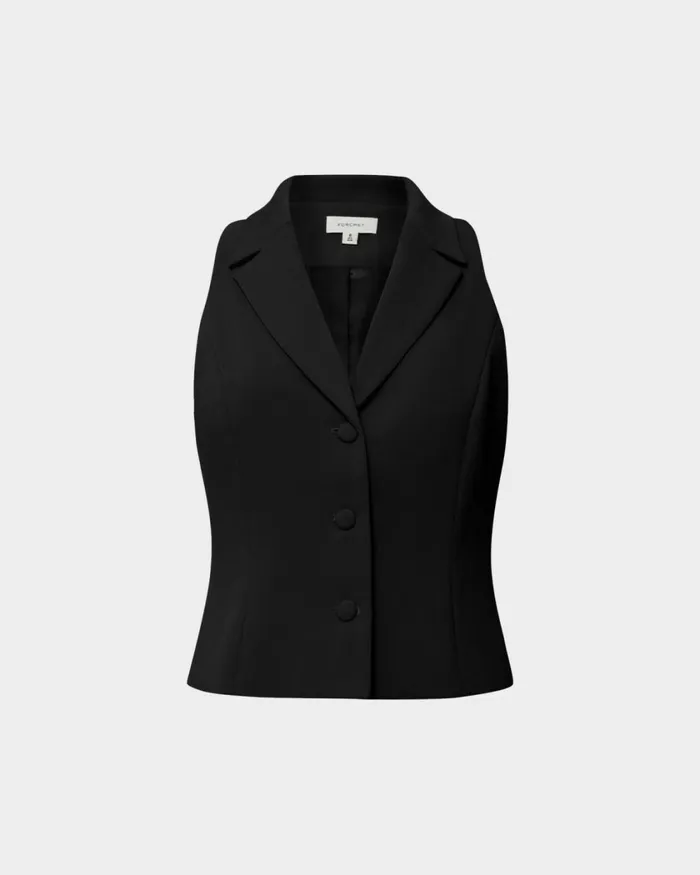 Forcast Nikki Tailored Vest Warm Taupeivoryblack Women TShirts and Tops