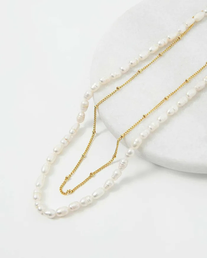 Forcast Nyra 16k Gold 2pc Necklace Set Gold Women Necklaces