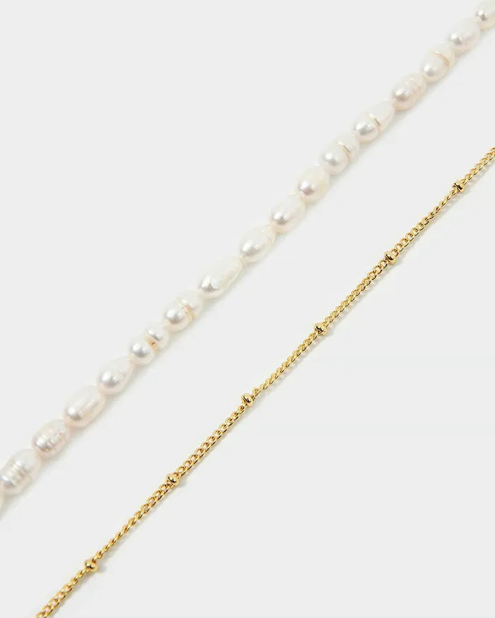 Forcast Nyra 16k Gold 2pc Necklace Set Gold Women Necklaces