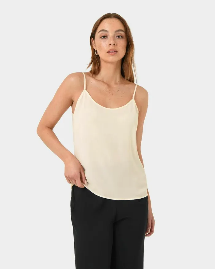 Forcast Olivia Cami Top Beigeblack Women TShirts and Tops