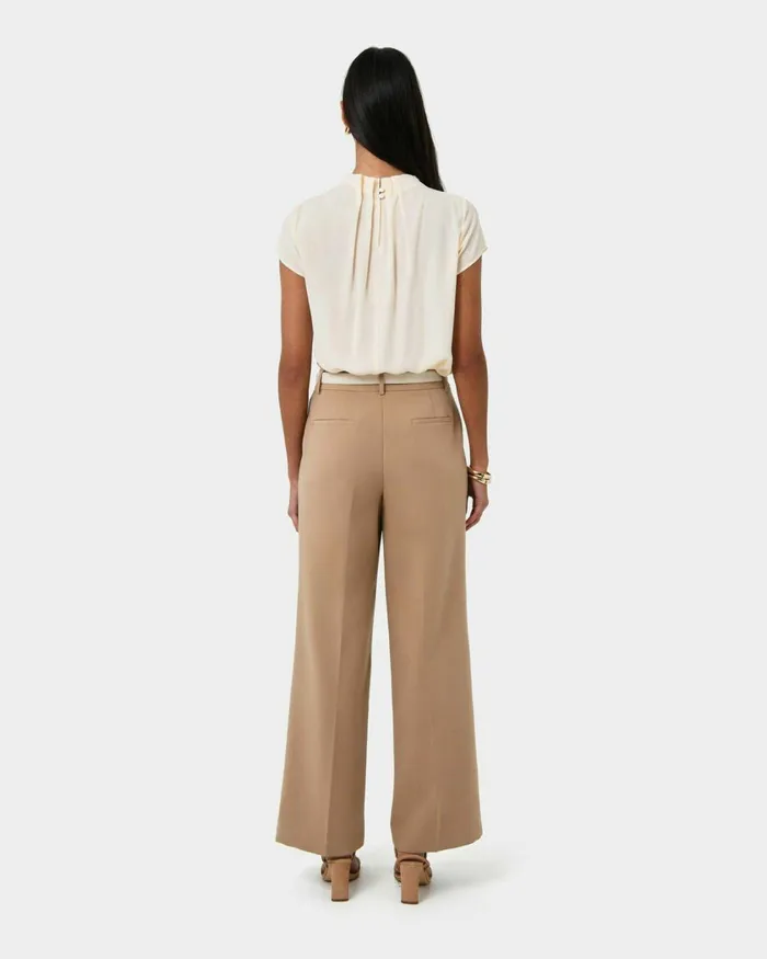 Forcast Olivia Pleated High Neck Top Eggshellpastel Peachwineivoryblack Women TShirts and Tops