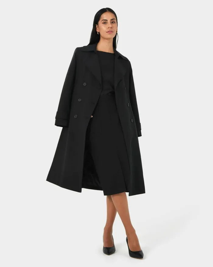 Forcast Orlanda Front Slit Skirt Black Women Midi and Maxi Skirts