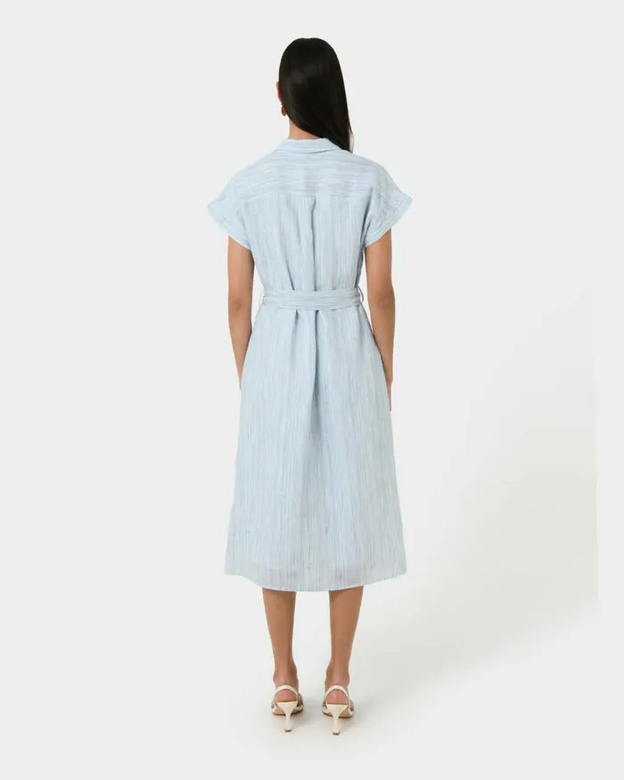 Forcast Paris Linen Midi Dress Women Midi Dresses