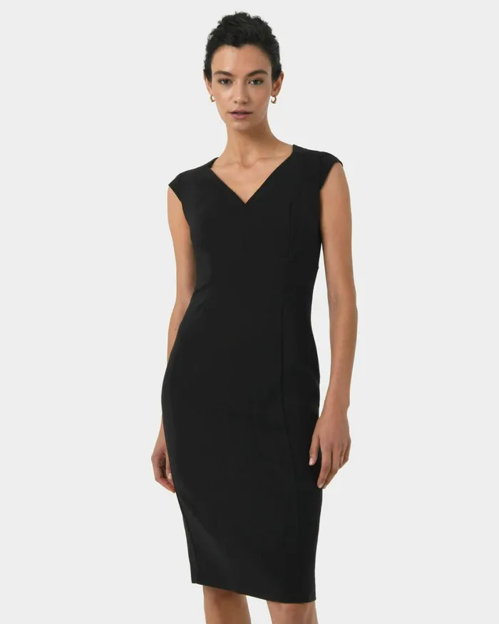 Forcast Patricia Vneck Sheath Dress Black Women Work Dresses