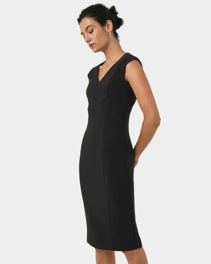 Forcast Patricia Vneck Sheath Dress Black Women Work Dresses