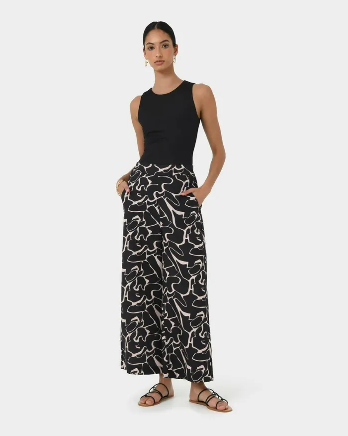 Forcast Pip Linen Blend Pants Women WideLeg Pants