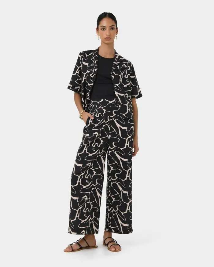 Forcast Pip Linen Blend Pants Women WideLeg Pants