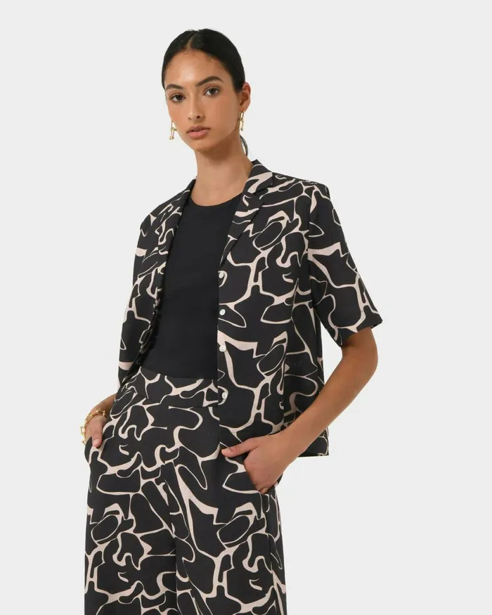 Forcast Pip Linen Blend Shirt Women TShirts and Tops