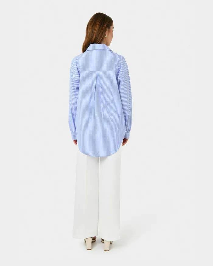 Forcast Piper Stripe Shirt Women Long Sleeve Tops