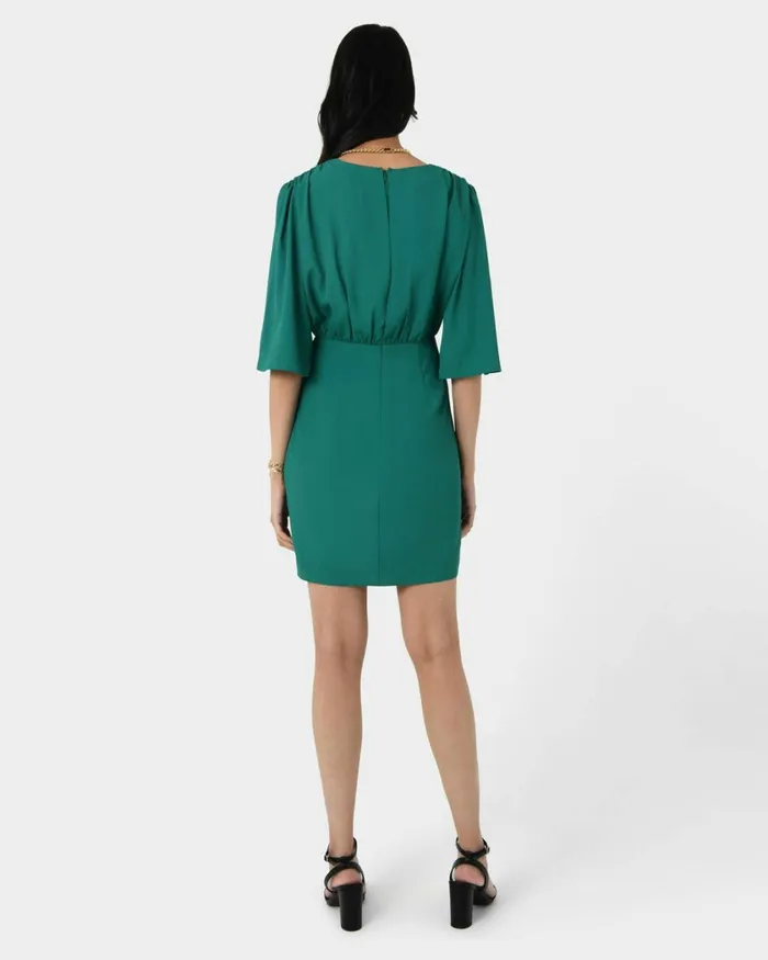 Forcast Queena Mini Dress Tealblack Women Mini Dresses