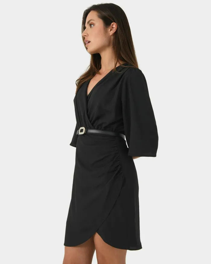 Forcast Queena Mini Dress Tealblack Women Mini Dresses