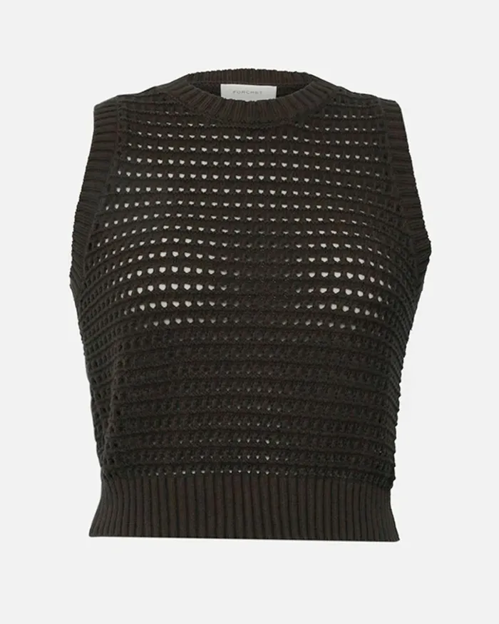 Forcast Quinta Open Knit Top Chocolatebeige Women TShirts and Tops