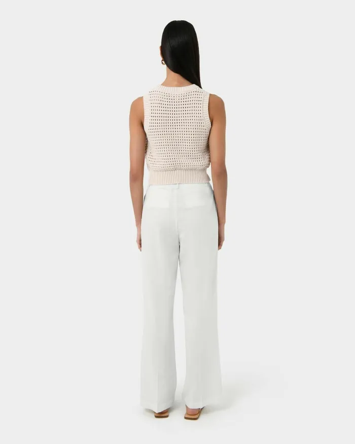 Forcast Quinta Open Knit Top Chocolatebeige Women TShirts and Tops
