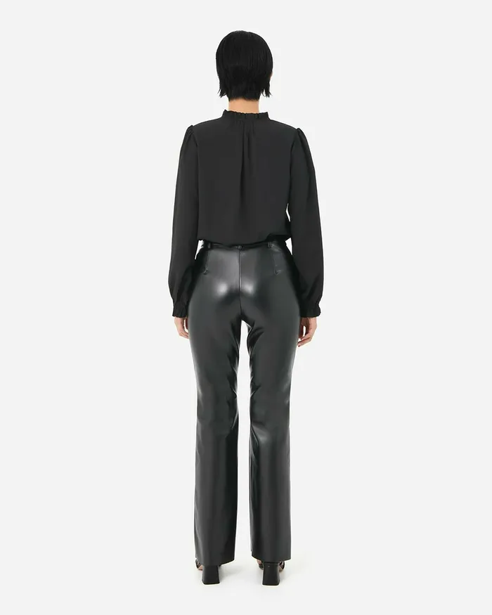 Forcast Racquel Faux Leather Pants Black Women HighWaisted Pants