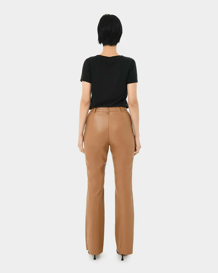 Forcast Racquel Faux Leather Pants Toffee Women HighWaisted Pants