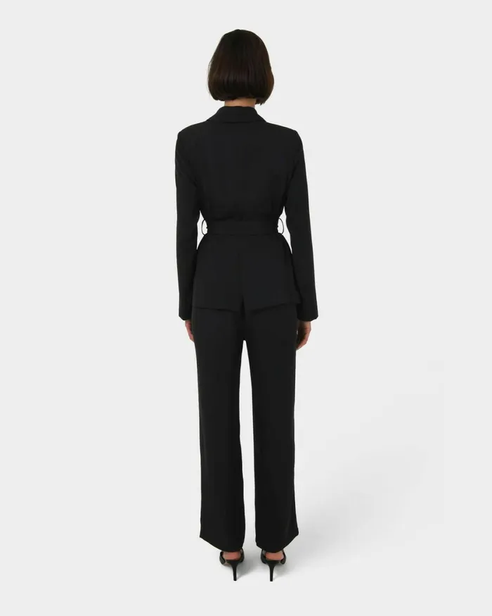 Forcast Rain Belted Blazer Ecrucamelblack Women Work Tops