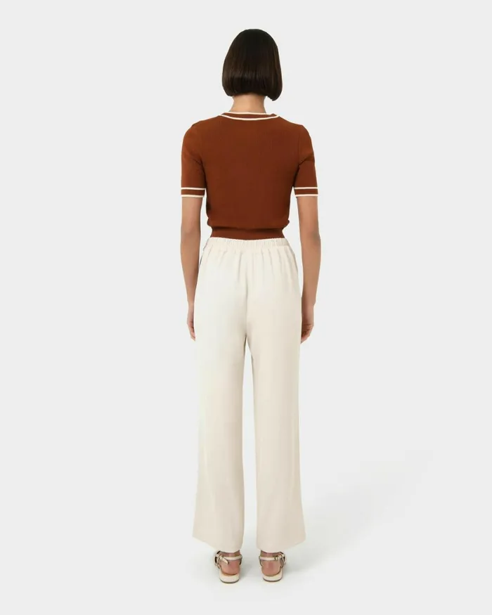Forcast Rain Elastic Waist Pants Ecrucamelblack Women HighWaisted Pants