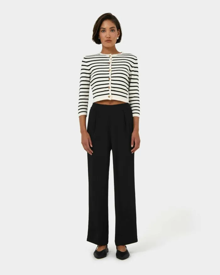 Forcast Rain Elastic Waist Pants Ecrucamelblack Women HighWaisted Pants