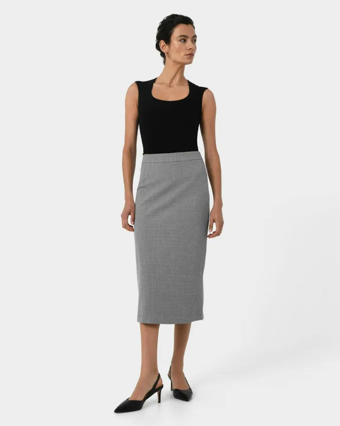 Forcast Rein Houndstooth Midi Skirt Multi Women Midi and Maxi Skirts