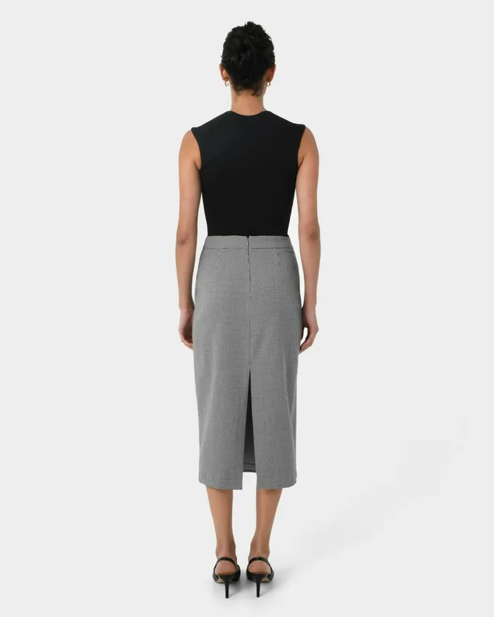 Forcast Rein Houndstooth Midi Skirt Multi Women Midi and Maxi Skirts