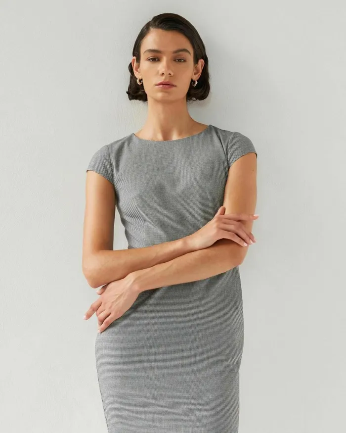 Forcast Rein Houndstooth Sheath Dress Multi Women Work Dresses