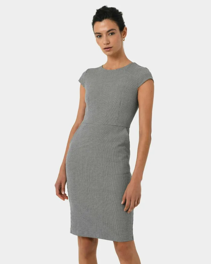 Forcast Rein Houndstooth Sheath Dress Multi Women Work Dresses