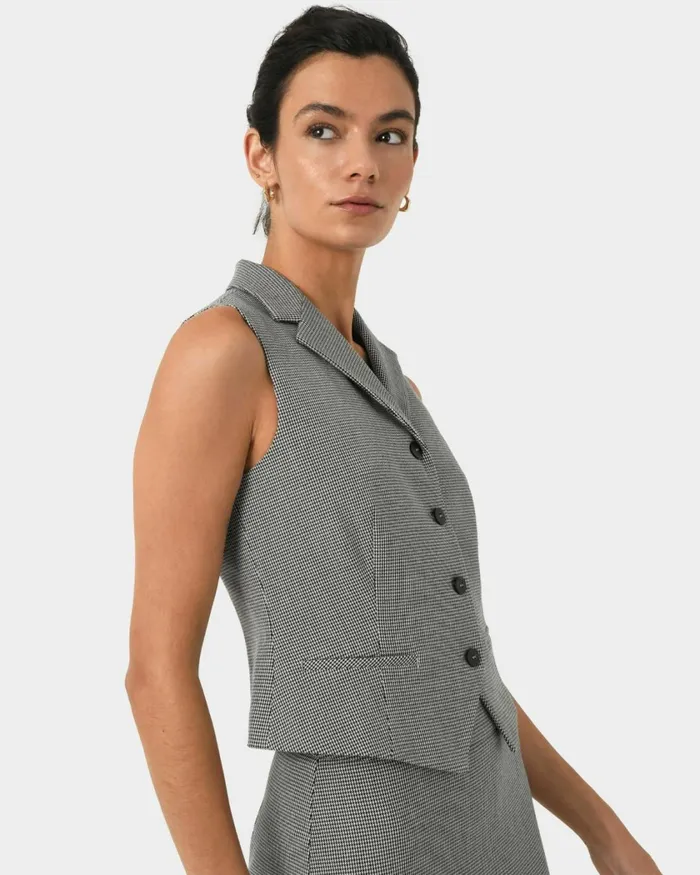 Forcast Rein Houndstooth Tailored Vest Multi Women TShirts and Tops