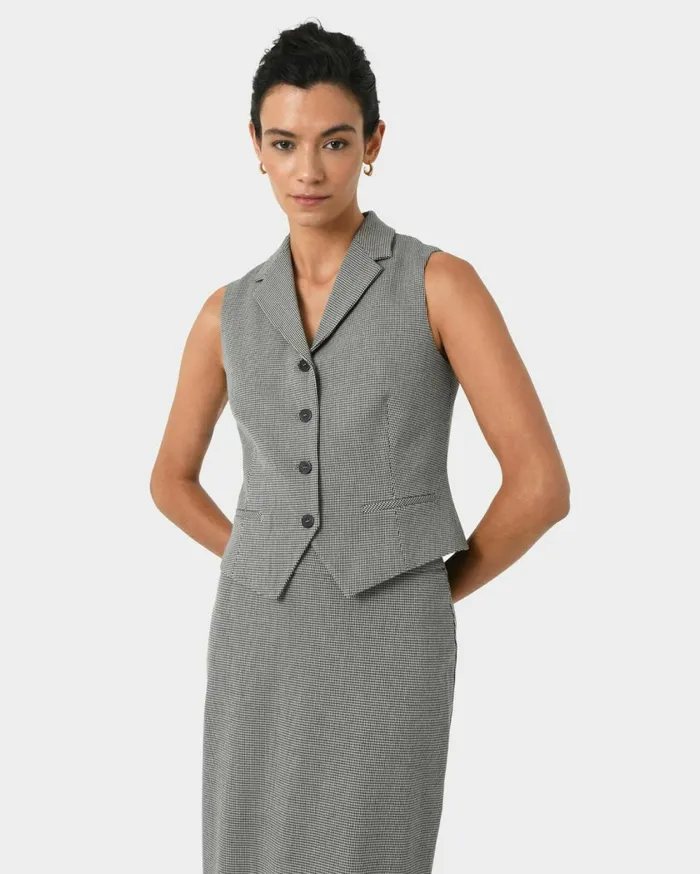 Forcast Rein Houndstooth Tailored Vest Multi Women TShirts and Tops