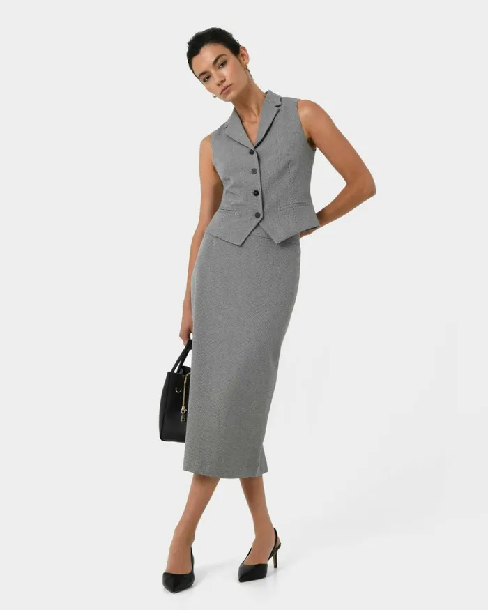 Forcast Rein Houndstooth Tailored Vest Multi Women TShirts and Tops