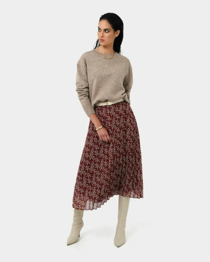 Forcast Rema Floral Pleated Skirt Women Midi and Maxi Skirts