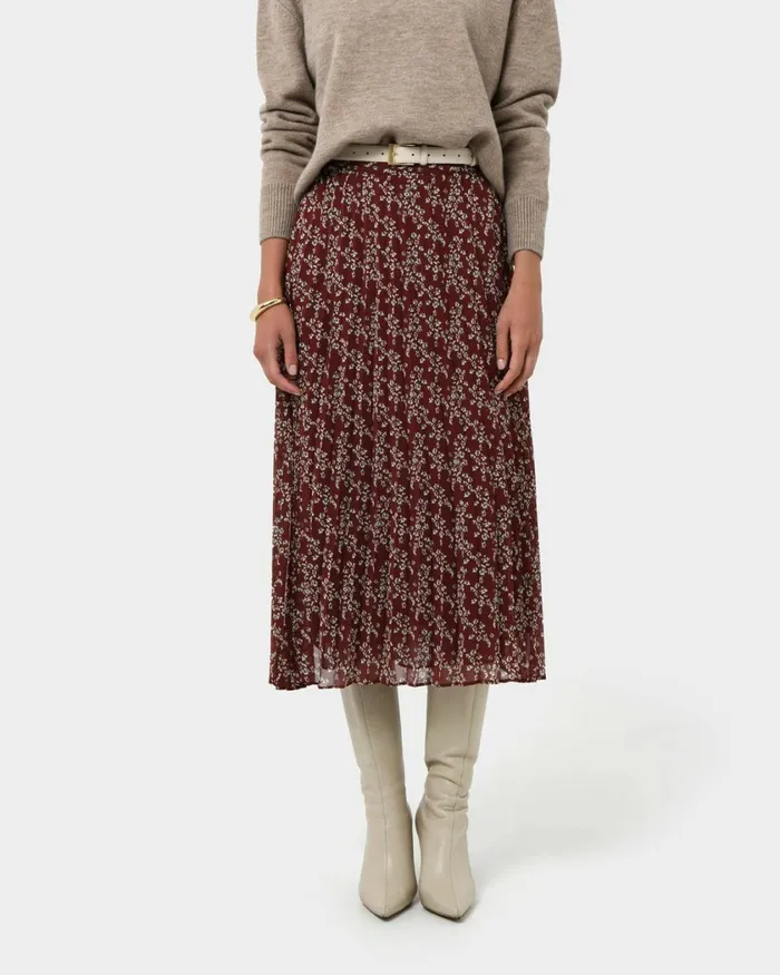 Forcast Rema Floral Pleated Skirt Women Midi and Maxi Skirts