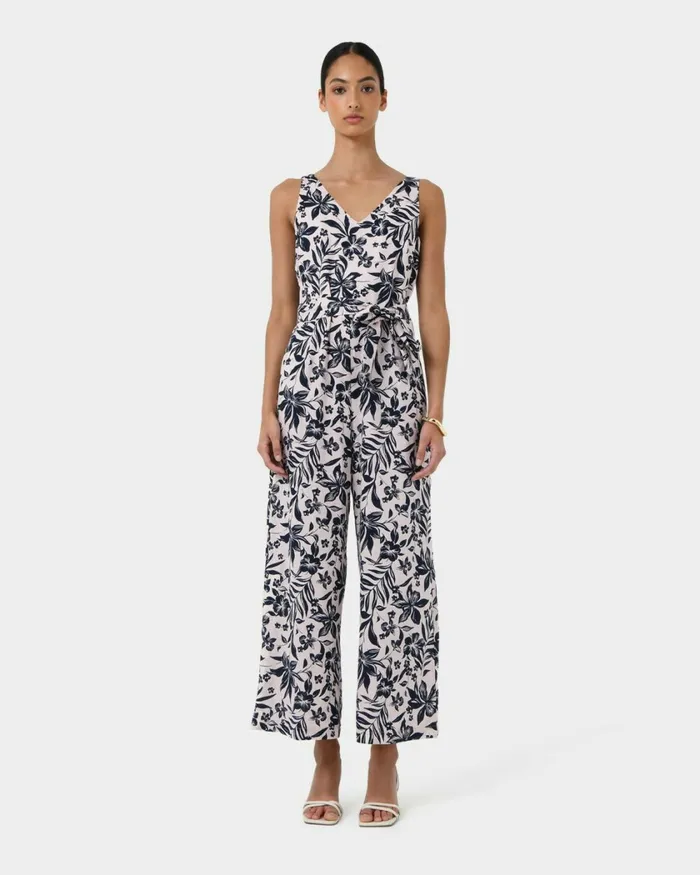 Forcast Ren Linen Blend Jumpsuit Women Linen Edit