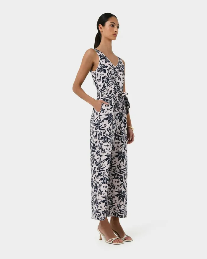 Forcast Ren Linen Blend Jumpsuit Women Linen Edit
