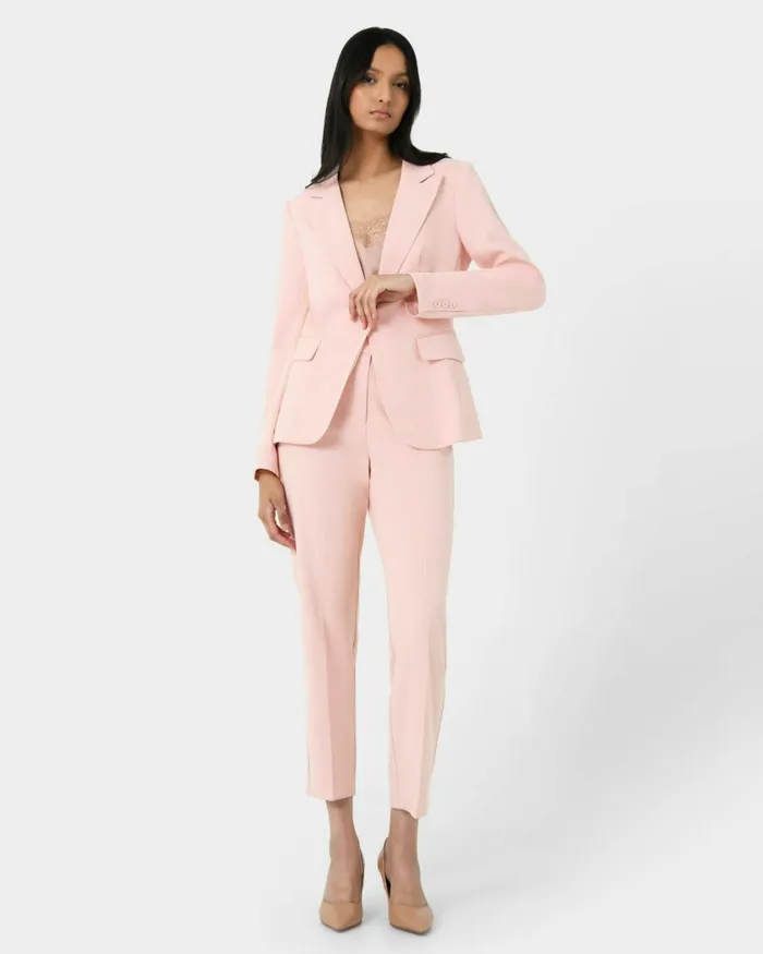 Forcast Renee Single Breasted Blazer Pastel Pink Women Jackets and Blazers