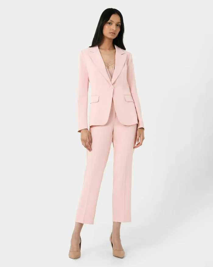 Forcast Renee Single Breasted Blazer Pastel Pink Women Jackets and Blazers